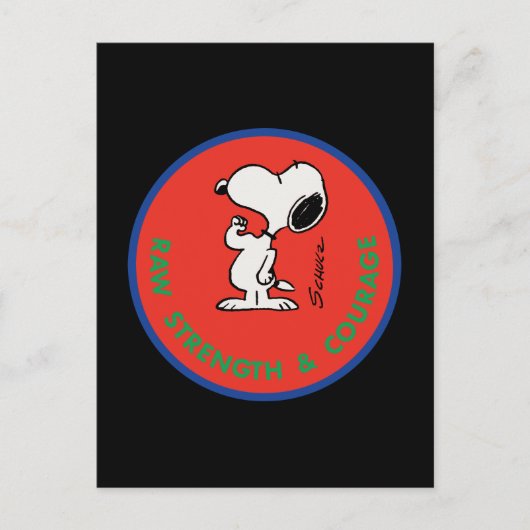 pinda's | Snoopy Raw Strength & Courage Badge Briefkaart (Voorkant)