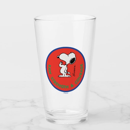 pinda's | Snoopy Raw Strength & Courage Badge Glas (Voorkant)