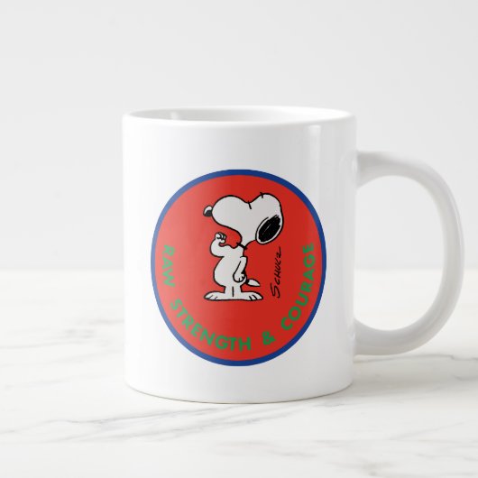 pinda's | Snoopy Raw Strength & Courage Badge Grote Koffiekop (Rechts)