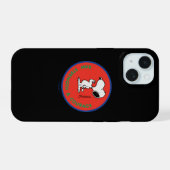 pinda's | Snoopy Raw Strength & Courage Badge iPhone 15 Case (Achterkant horizontaal)