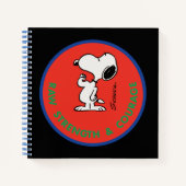 pinda's | Snoopy Raw Strength & Courage Badge Notitieboek (Voorkant)