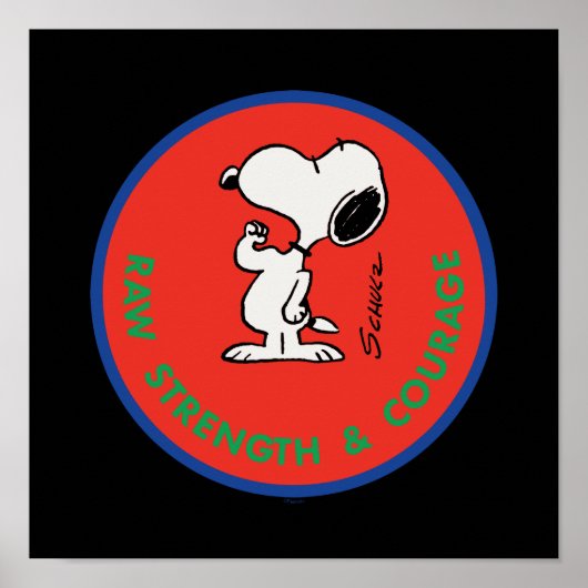pinda's | Snoopy Raw Strength & Courage Badge Poster (Voorkant)