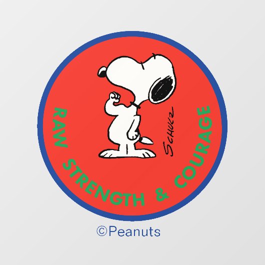 pinda's | Snoopy Raw Strength & Courage Badge Raamsticker (Vel)