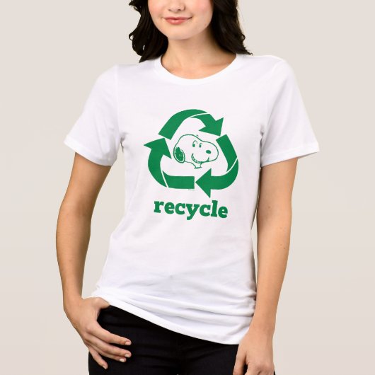 pinda's | Snoopy Recyclen Hergebruik Tri-Blend Shirt (Voorkant)
