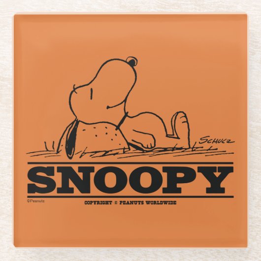 pinda's | Snoopy Rest Break Glazen Onderzetter (Voorkant)