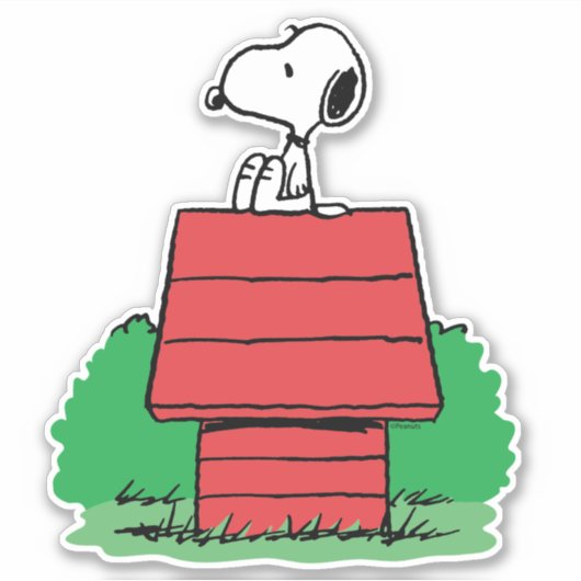 pinda's | Snoopy Resting on Doghouse Sticker (Voorkant)