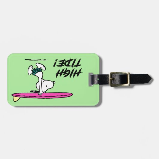pinda's | Snoopy rijdend naar het Surf Bagagelabel (Voorkant horizontaal)