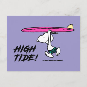 pinda's   Snoopy rijdend naar het Surf Briefkaart