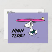 pinda's | Snoopy rijdend naar het Surf Briefkaart (Voorkant / Achterkant)