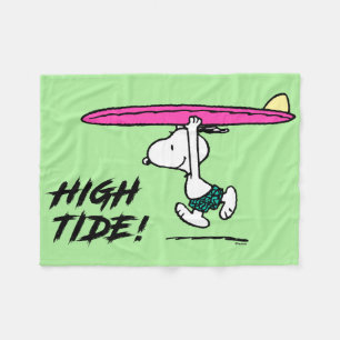 pinda's   Snoopy rijdend naar het Surf Fleece Deken
