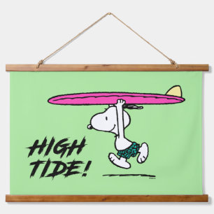 pinda's   Snoopy rijdend naar het Surf Hangend Wandkleed