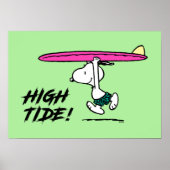 pinda's | Snoopy rijdend naar het Surf Poster (Voorkant)
