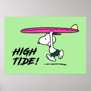 pinda's   Snoopy rijdend naar het Surf Poster