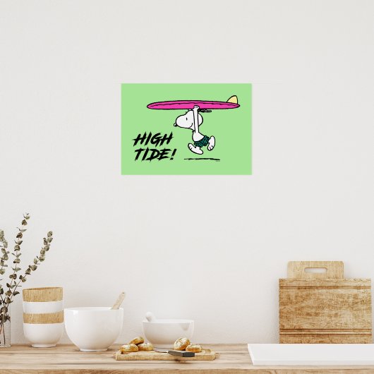 pinda's | Snoopy rijdend naar het Surf Poster (Keuken)