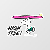 pinda's | Snoopy rijdend naar het Surf Raamsticker (Vel)