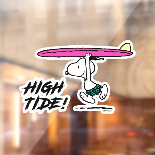 pinda's | Snoopy rijdend naar het Surf Raamsticker (Vel 2)