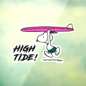 pinda's | Snoopy rijdend naar het Surf Raamsticker (Vel 3)