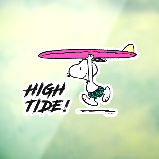 pinda's | Snoopy rijdend naar het Surf Raamsticker (Vel 3)