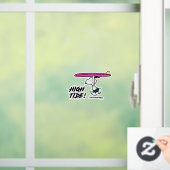pinda's | Snoopy rijdend naar het Surf Raamsticker (Huis)