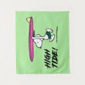 pinda's | Snoopy rijdend naar het Surf Wandkleed (Voorkant)