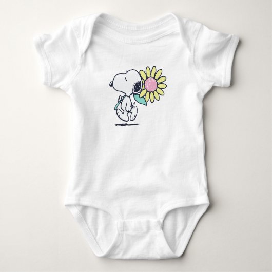 Pinda's Snoopy Roze Daisy Bloem Romper (Voorkant)