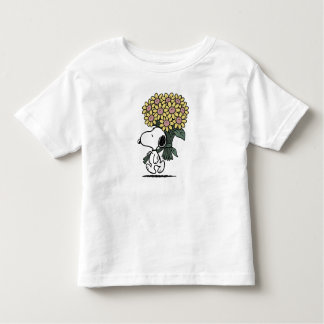 Pinda's Snoopy Roze-Madeliefje Bloem Kinder Shirts