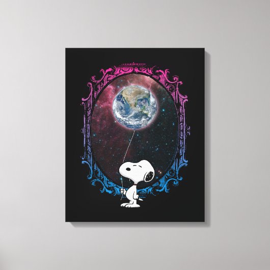 pinda's | Snoopy ruimtesonde ballon Canvas Afdruk (Voorkant)