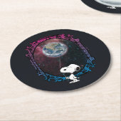 pinda's | Snoopy ruimtesonde ballon Ronde Kartonnen Onderzetter (Gebogen)