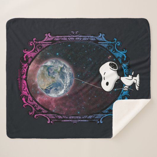 pinda's | Snoopy ruimtesonde ballon Sherpa Deken (Voorkant (horizontaal))