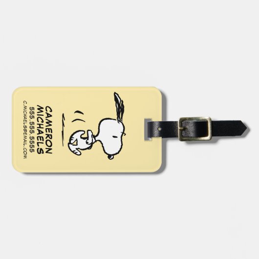 pinda's | Snoopy Running Bagagelabel (Voorkant horizontaal)