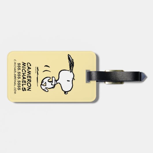 pinda's | Snoopy Running Bagagelabel (Achterkant horizontaal)
