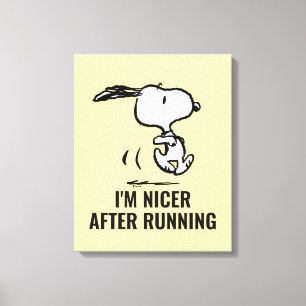 pinda's   Snoopy Running Canvas Afdruk