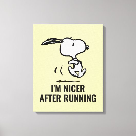 pinda's | Snoopy Running Canvas Afdruk (Voorkant)