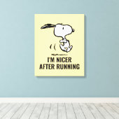 pinda's | Snoopy Running Canvas Afdruk (Insitu (Houten vloer))