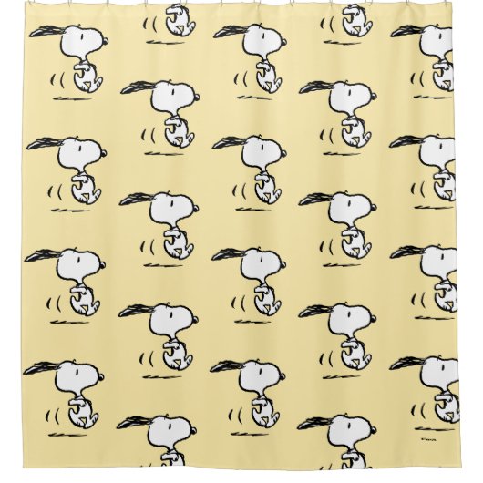 pinda's | Snoopy Running Douchegordijn (Voorkant)
