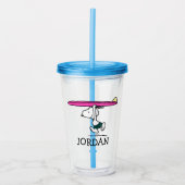 pinda's | Snoopy Running | Jouw namen toevoegen Acryl Drinkbeker (Voorkant)