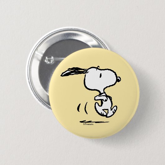 pinda's | Snoopy Running Ronde Button 5,7 Cm (Voorkant /achterkant)