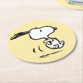 pinda's | Snoopy Running Ronde Kartonnen Onderzetter (Gebogen)