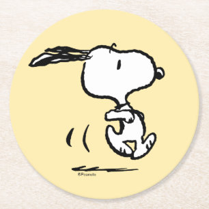 pinda's   Snoopy Running Ronde Kartonnen Onderzetter