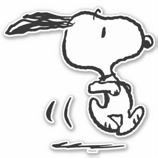 pinda's | Snoopy Running Sticker (Voorkant)