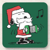 pinda's | Snoopy Santa Claus Accordian Bier Onderzetter (Voorkant)