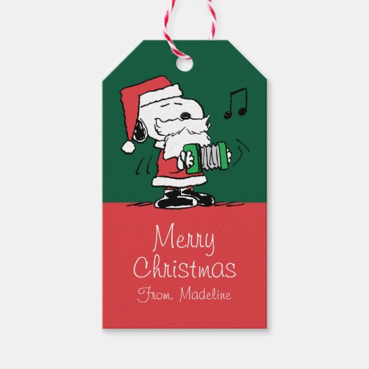 pinda's | Snoopy Santa Claus Accordian Cadeaulabel (Voorkant)