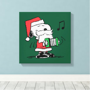 pinda's   Snoopy Santa Claus Accordian Canvas Afdruk