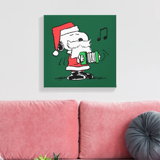 pinda's | Snoopy Santa Claus Accordian Canvas Afdruk (Insitu (Woonkamer))