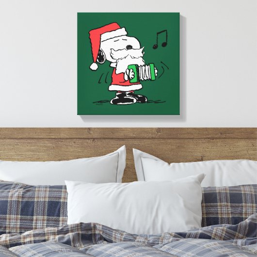 pinda's | Snoopy Santa Claus Accordian Canvas Afdruk (Insitu (Slaapkamer))