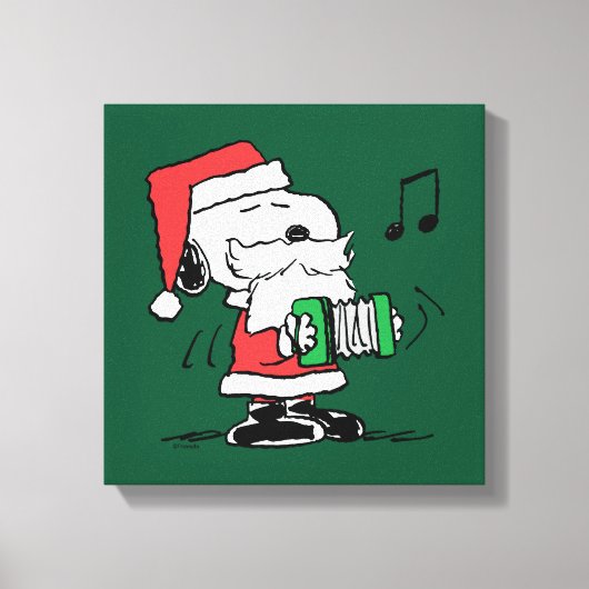 pinda's | Snoopy Santa Claus Accordian Canvas Afdruk (Voorkant)