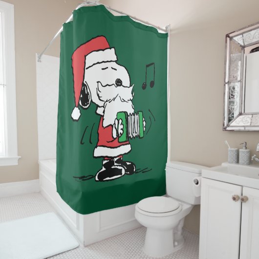 pinda's | Snoopy Santa Claus Accordian Douchegordijn (In situ)