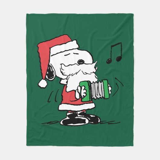 pinda's | Snoopy Santa Claus Accordian Fleece Deken (Voorkant)