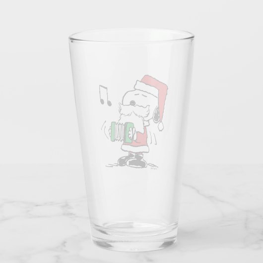 pinda's | Snoopy Santa Claus Accordian Glas (Achterkant)
