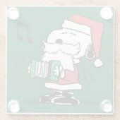 pinda's | Snoopy Santa Claus Accordian Glazen Onderzetter (Achterkant)